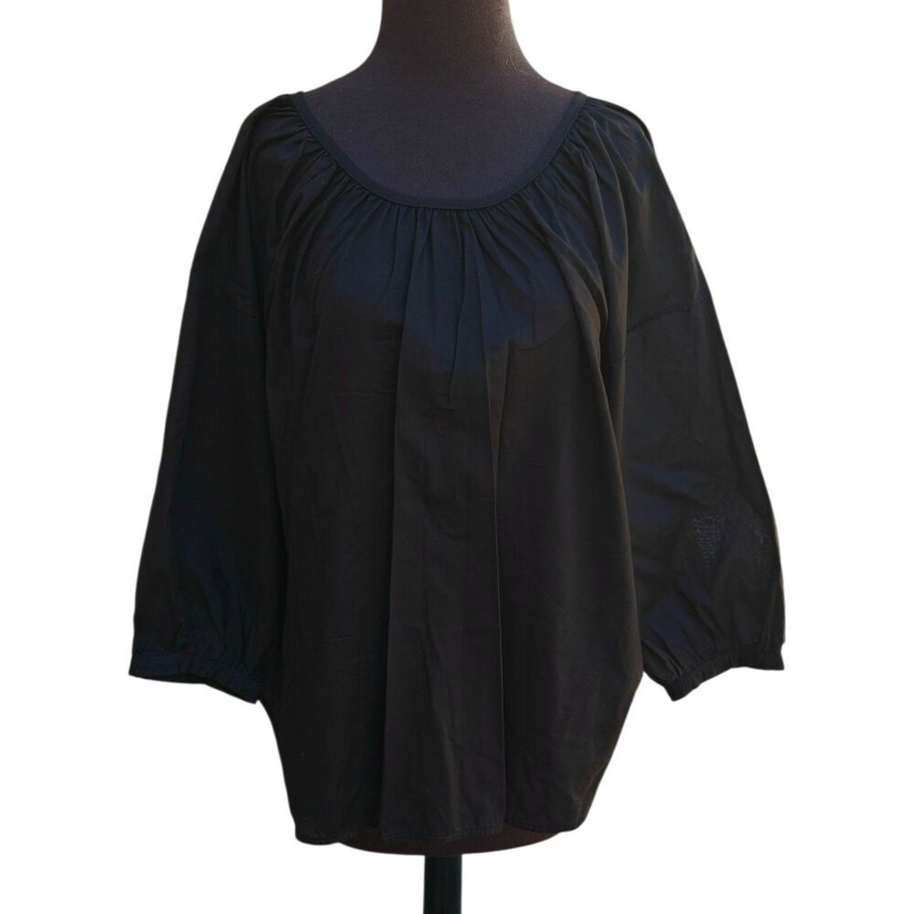 EVERLANE Black Peasant Top Shirt Size 12 Pirate Goth Whimsygoth Renaissance